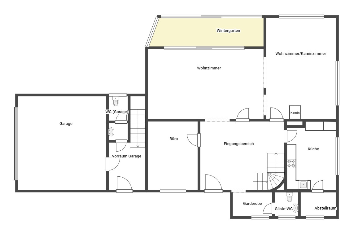 Landhaus-Anwesen Burgwedel — Grundriss Erdgeschoss