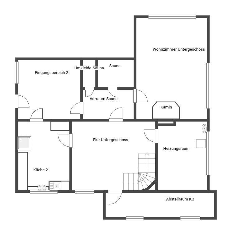 Landhaus-Anwesen Burgwedel — Grundriss Kellergeschoss