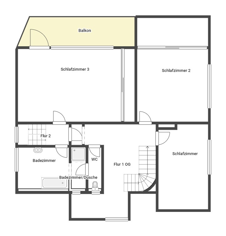 Landhaus-Anwesen Burgwedel — Grundriss Obergeschoss