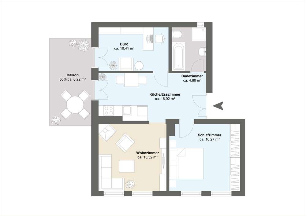 Altbauwohnung Hannover-List — Grundriss