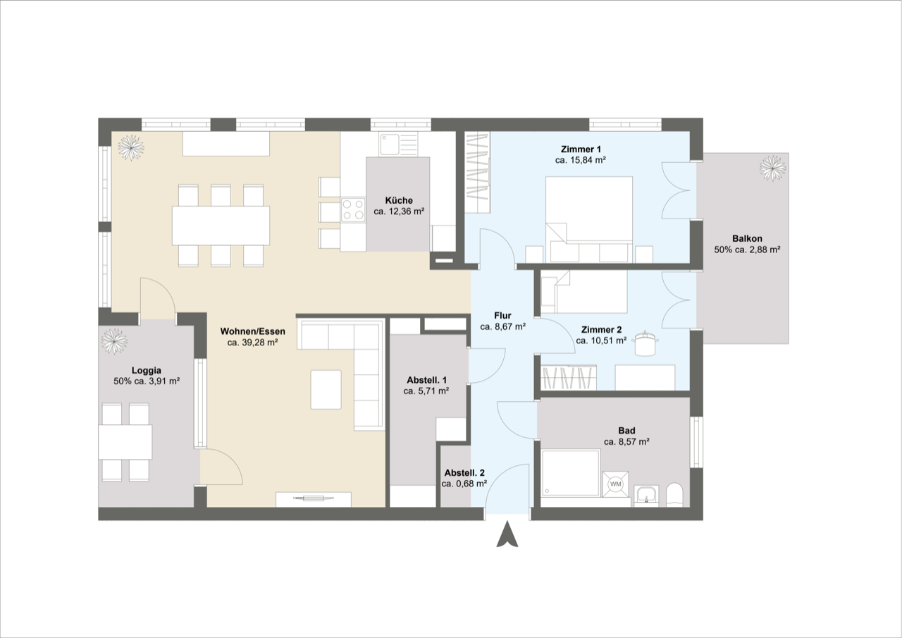 Neubauwohnung Hannover — Grundriss